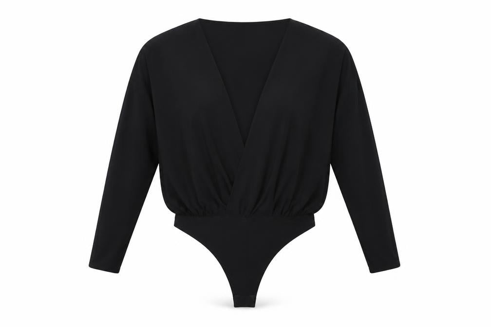 Womens UK Size 14 PRETTYLITTLETHING One-Piece Black Bodysuit