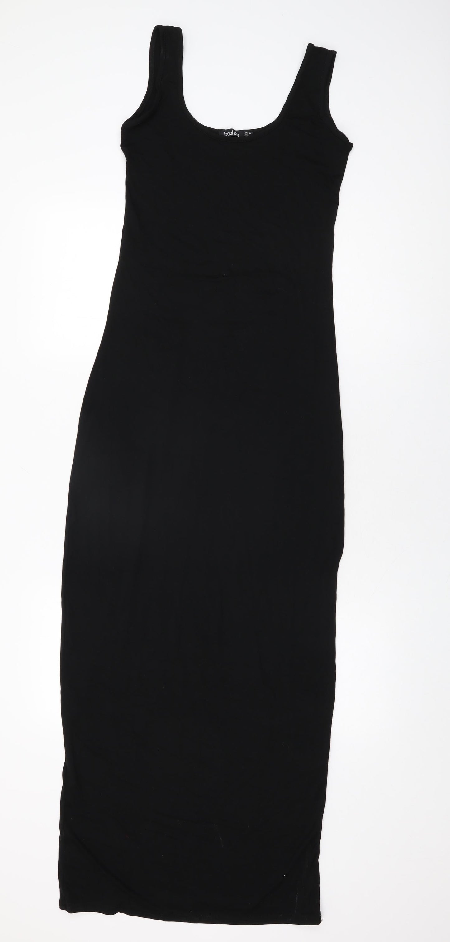 Boohoo Womens Black Viscose Bodycon Size 10 Scoop Neck Pullover