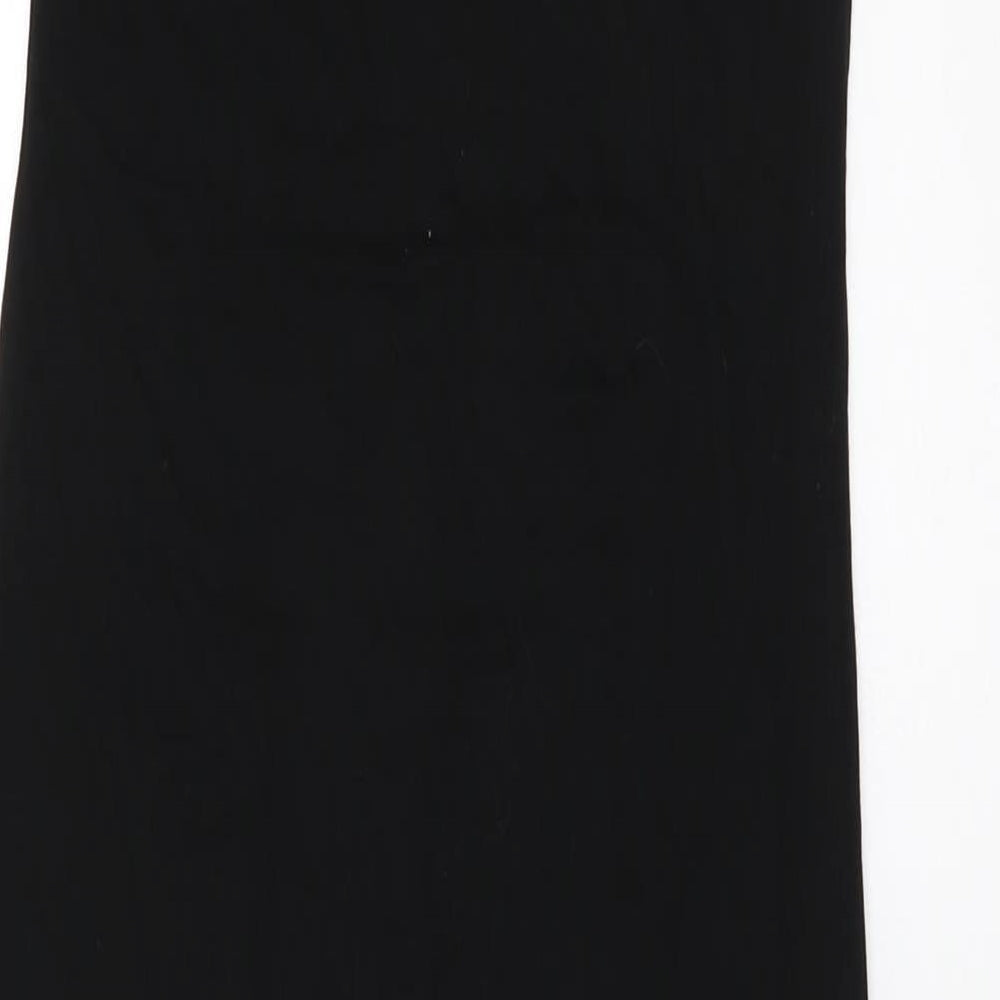Boohoo Womens Black Viscose Bodycon Size 10 Scoop Neck Pullover