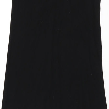 Boohoo Womens Black Viscose Bodycon Size 10 Scoop Neck Pullover