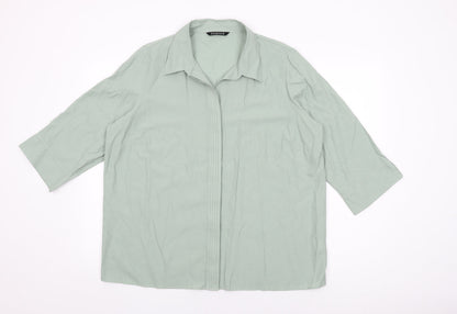 Womens UK Size 20 essence Green Basic Button-Up