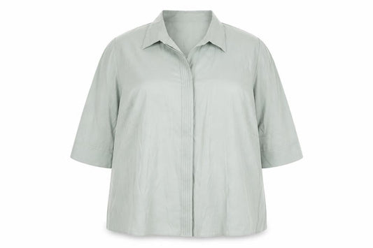 Essence Womens Green Viscose Basic Button-Up Size 20 Collared