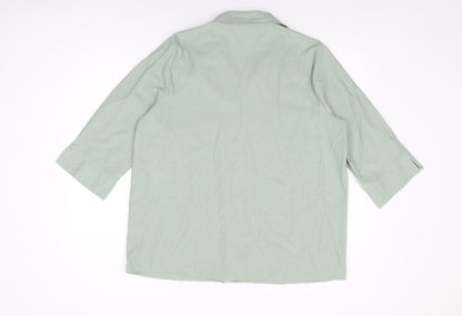 Womens UK Size 20 essence Green Basic Button-Up
