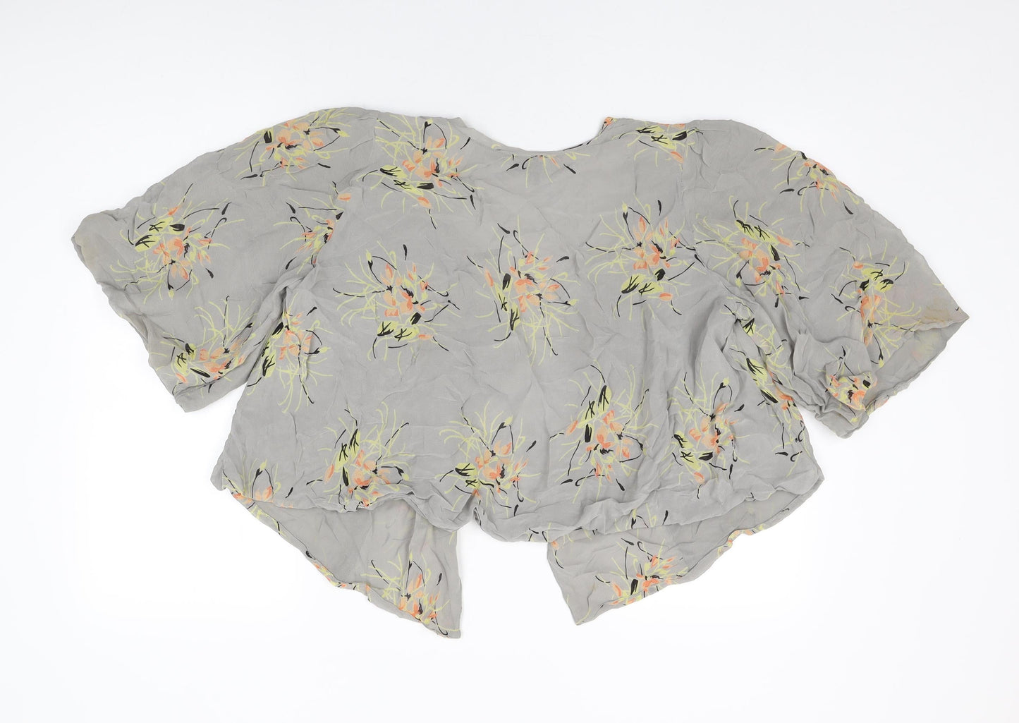 Womens UK Size 8 Topshop Grey Kimono Coat