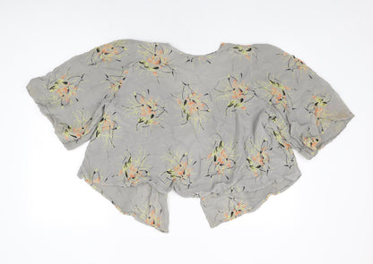 Womens UK Size 8 Topshop Grey Kimono Coat