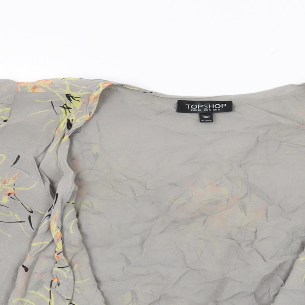Womens UK Size 8 Topshop Grey Kimono Coat