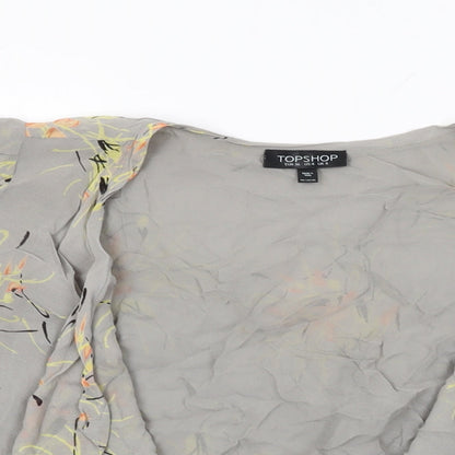 Womens UK Size 8 Topshop Grey Kimono Coat