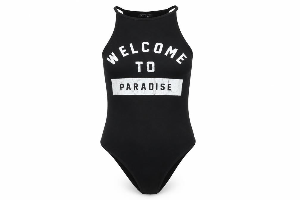 Womens UK Size 8 Topshop One-Piece Black Bodysuit