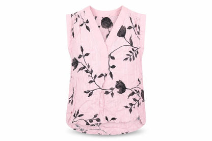 Next Womens Pink Floral Viscose Basic Blouse Size 10 V-Neck