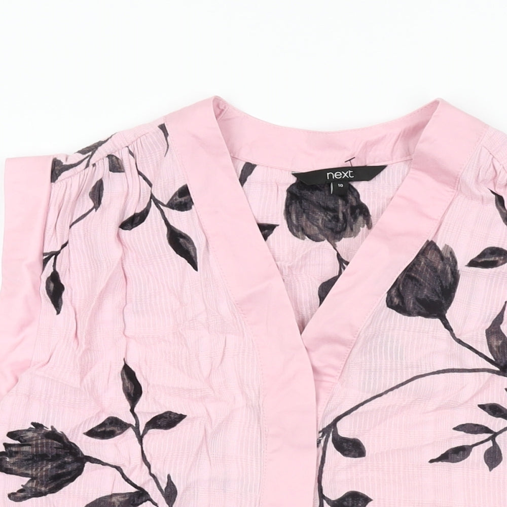 Womens UK Size 10 NEXT Pink Basic Blouse