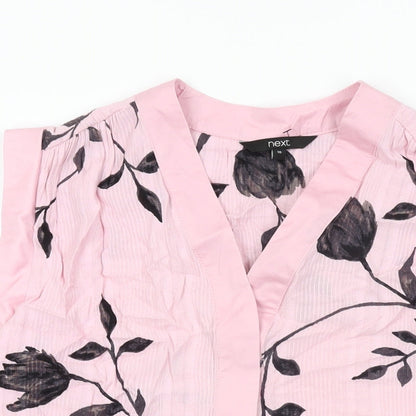 Womens UK Size 10 NEXT Pink Basic Blouse