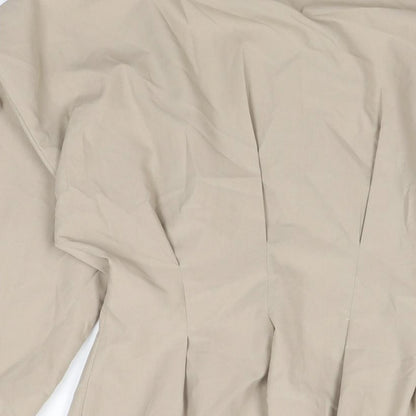 PRETTYLITTLETHING Womens Beige Polyester Shirt Dress Size 6 Collared Button
