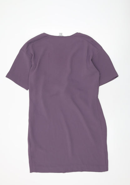 H&M Womens Purple Polyester Shift Size 16 Round Neck Pullover