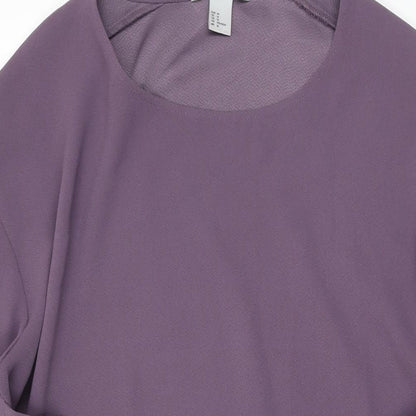 H&M Womens Purple Polyester Shift Size 16 Round Neck Pullover