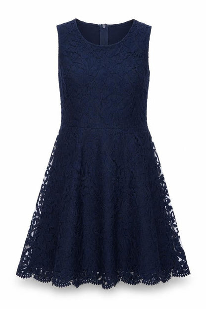 Next Womens Blue Polyester Fit & Flare Size 12 Round Neck Zip - Lined