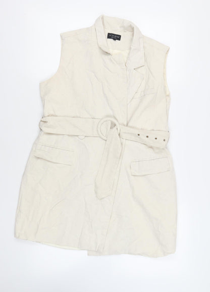 In the Style Womens Ivory Jacket Waistcoat Size 12 Button - Belted