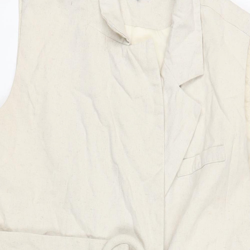 In the Style Womens Ivory Jacket Waistcoat Size 12 Button - Belted