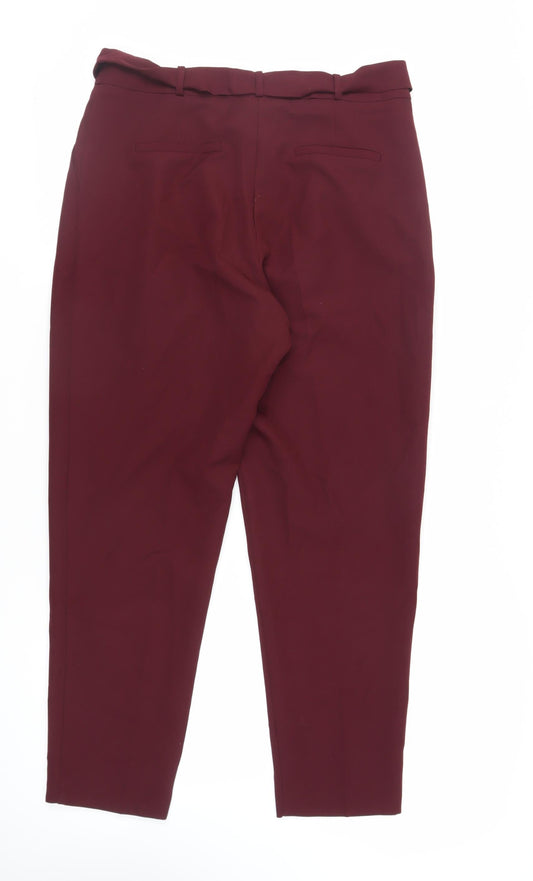 Womens UK Size 14 Oasis Regular Fit Chino Red Trousers