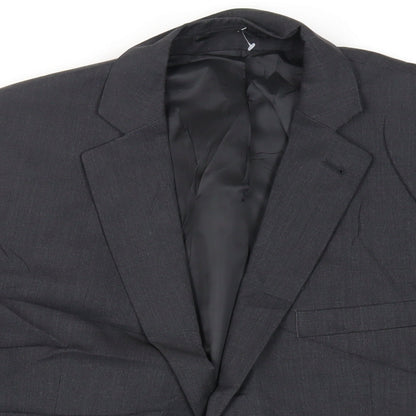 Mens UK Size 42 Racing Green Regular Grey Suit Jacket
