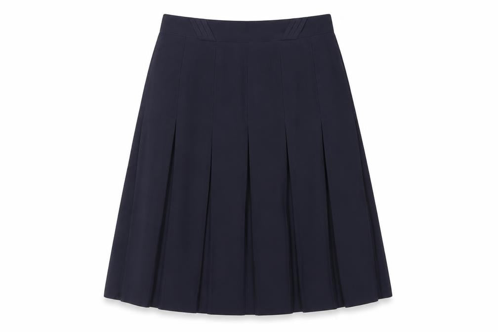 Epic Womens Blue Polyester Pleated Skirt Size 16 Zip - Sheer