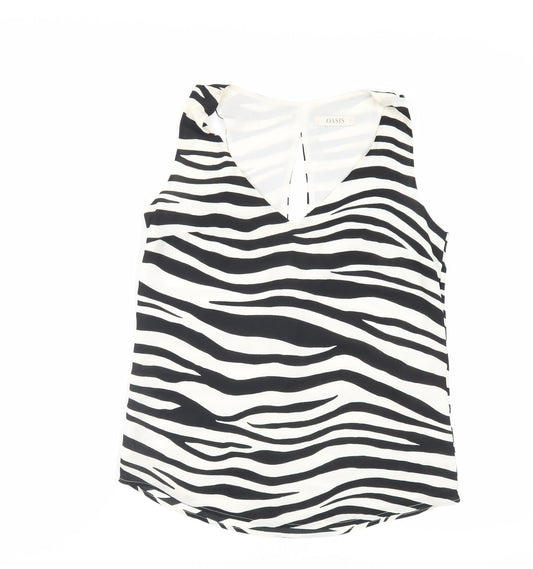 Womens UK Size 8 Oasis Black Basic Tank