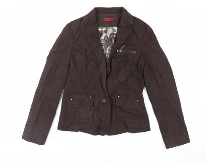 John Richmond Womens Brown Jacket Size 12 Button