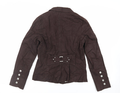John Richmond Womens Brown Jacket Size 12 Button