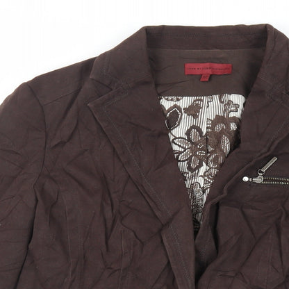 John Richmond Womens Brown Jacket Size 12 Button