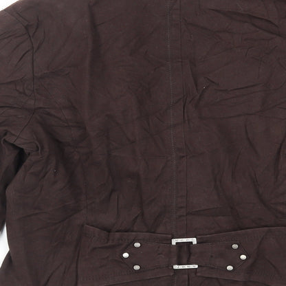 John Richmond Womens Brown Jacket Size 12 Button