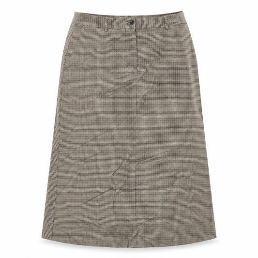 L.L. Bean Womens Beige Geometric Cotton A-Line Skirt Size 16 Button