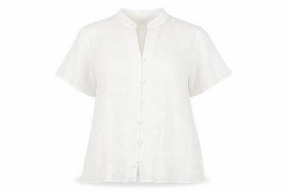 Womens UK Size 14 EWM White Basic Button-Up