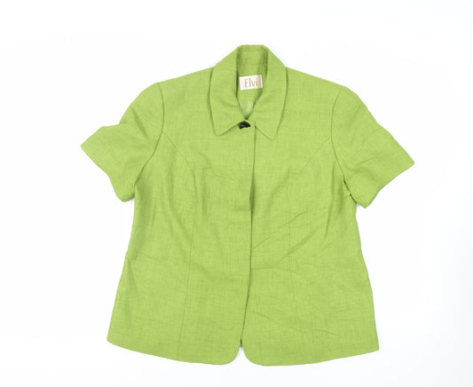 ELVI Womens Green Jacket Blazer Size 18 Button