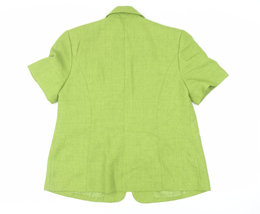 ELVI Womens Green Jacket Blazer Size 18 Button