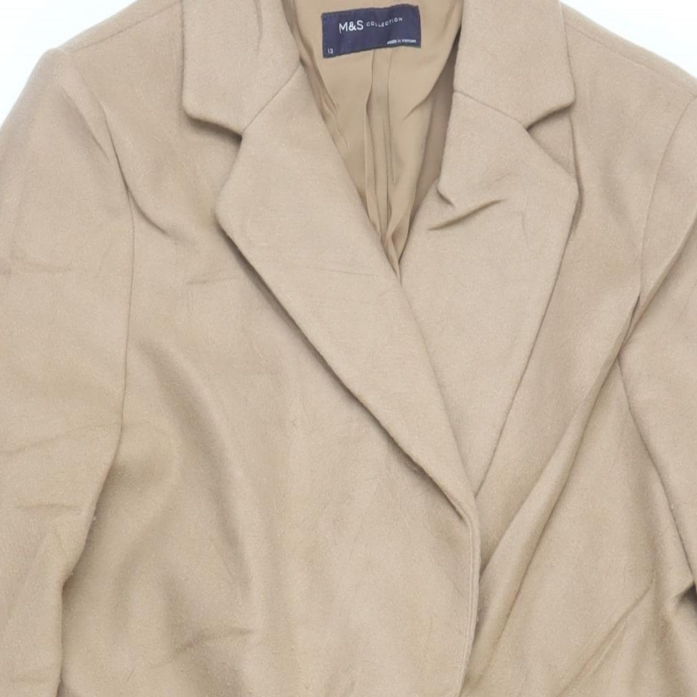 Womens UK Size 12 Marks and Spencer Beige Overcoat