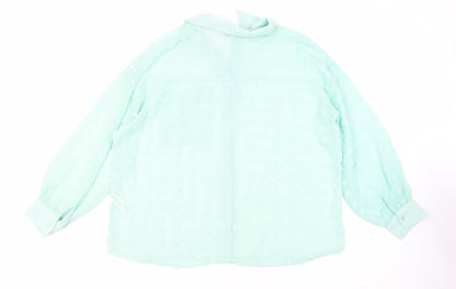 Womens UK Size 16 ASOS Green Basic Button-Up