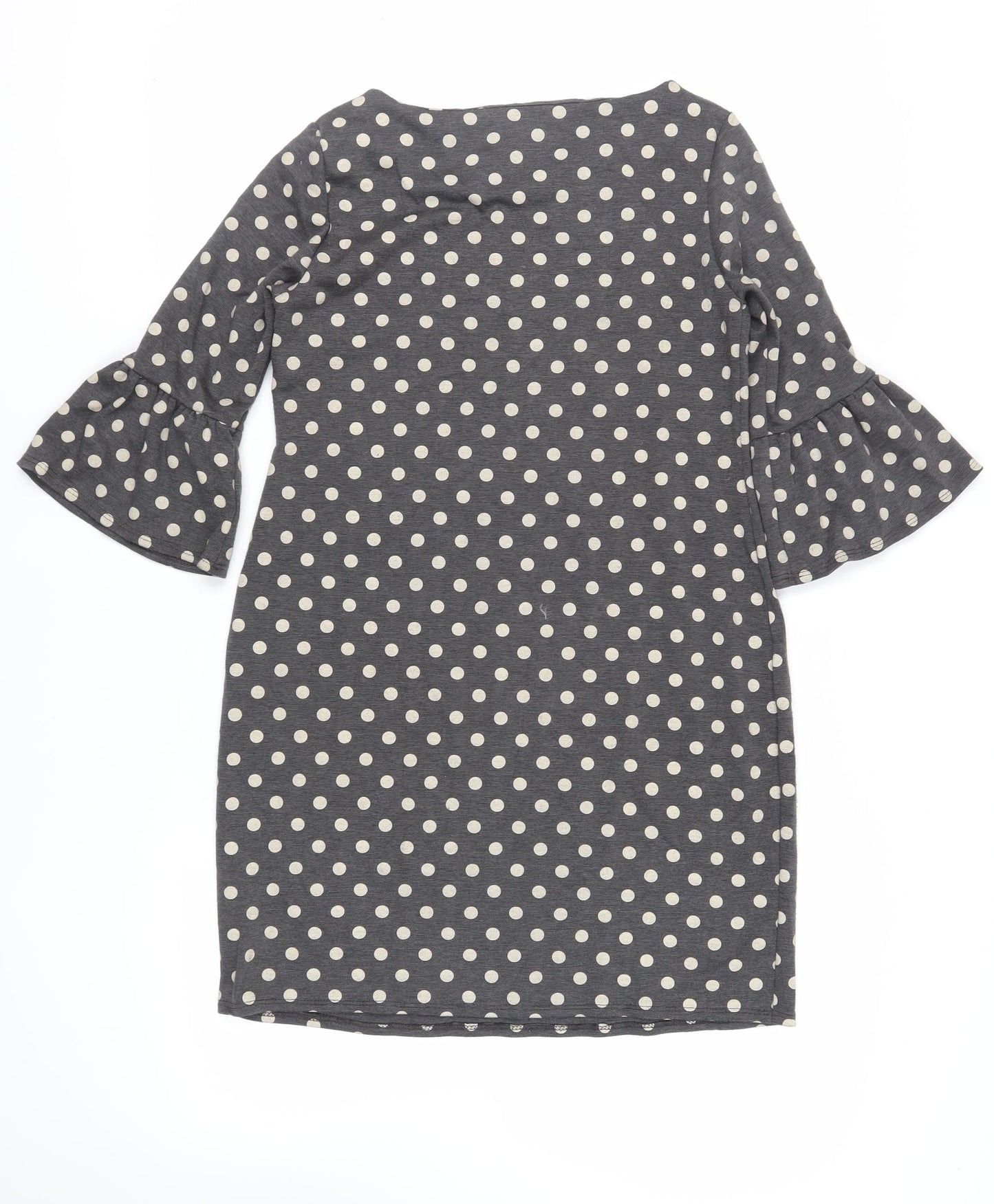 Dorothy Perkins Womens Grey Polka Dot Polyester Shift Size 10 Boat Neck Pullover