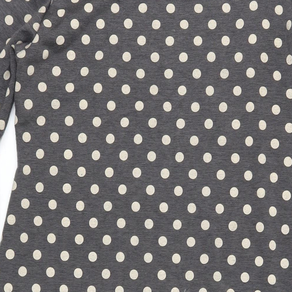 Dorothy Perkins Womens Grey Polka Dot Polyester Shift Size 10 Boat Neck Pullover