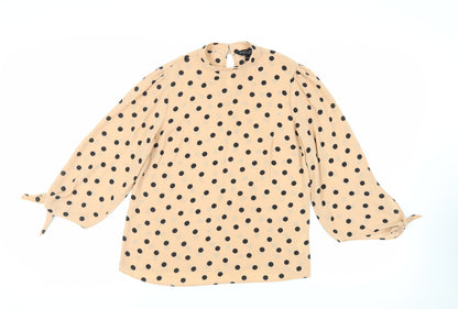 Womens UK Size 8 Dorothy Perkins Beige Basic Blouse