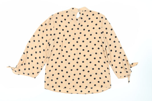 Womens UK Size 8 Dorothy Perkins Beige Basic Blouse