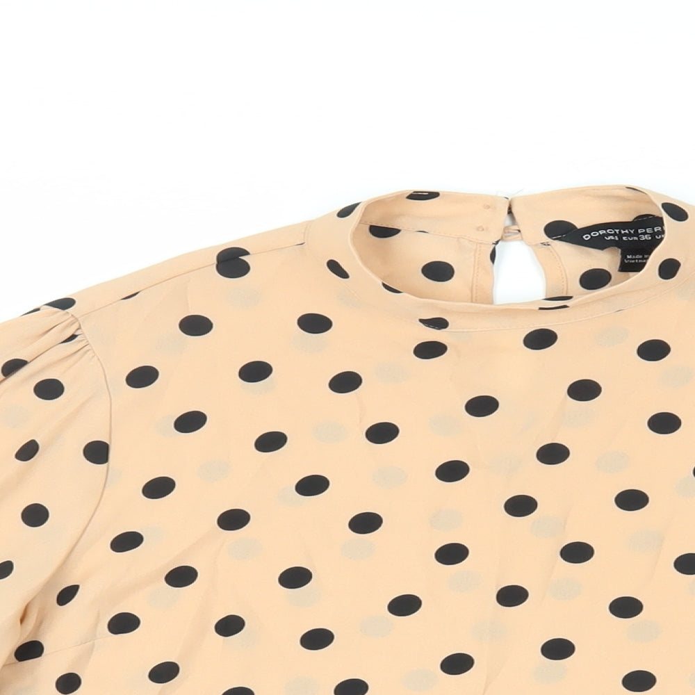 Womens UK Size 8 Dorothy Perkins Beige Basic Blouse
