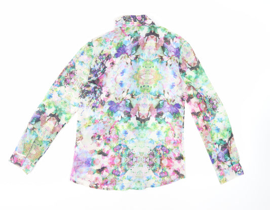 Womens UK Size 6 H&M Multicoloured Basic Button-Up