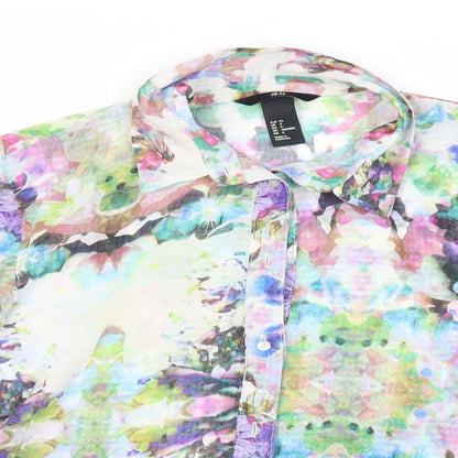 Womens UK Size 6 H&M Multicoloured Basic Button-Up