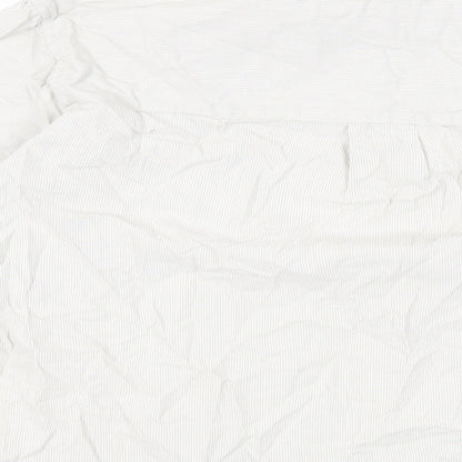 Hawkshead Womens Grey Geometric Cotton Basic Blouse Size 18 Collared