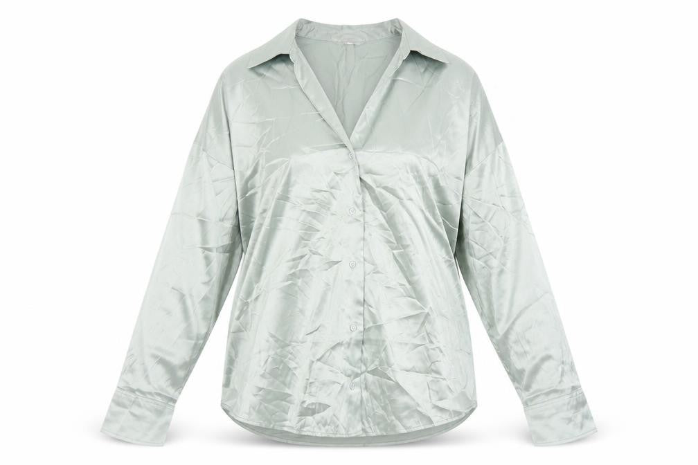 Womens UK Size XL H&M Green Basic Button-Up