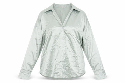 Womens UK Size XL H&M Green Basic Button-Up