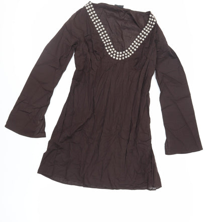 Next Womens Brown Cotton Cover Up Size 8