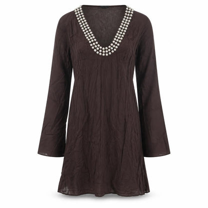 Next Womens Brown Cotton Cover Up Size 8