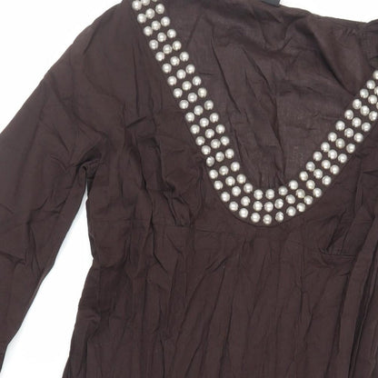 Next Womens Brown Cotton Cover Up Size 8