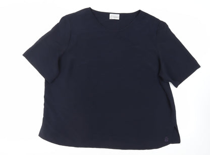 Womens UK Size 26 Essence Blue Basic Blouse