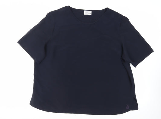 Womens UK Size 26 Essence Blue Basic Blouse